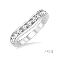 ASHI Curved Diamond Wedding Band 30352PPFGWG
