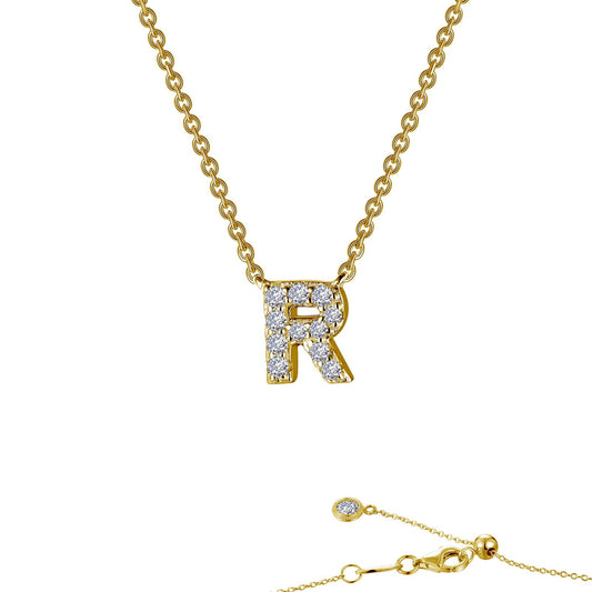 LAFONN Letter R Pendant Necklace 9N098CLG20