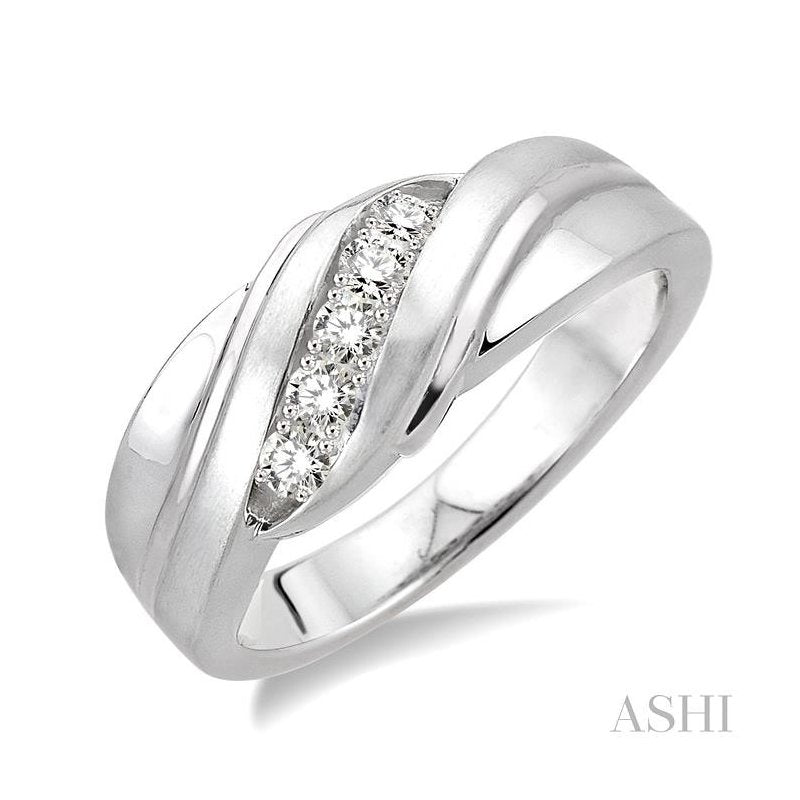 ASHI Silver Men'S Diamond Ring 87619PPSSSLRG