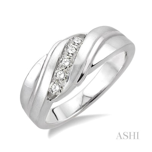 ASHI Silver Men'S Diamond Ring 87619PPSSSLRG