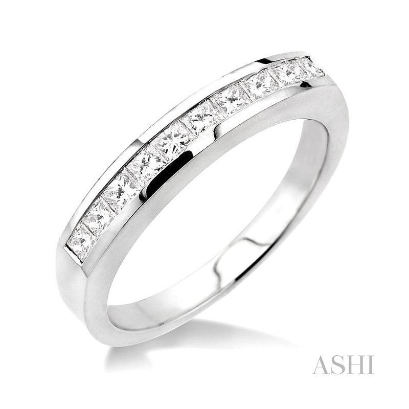 ASHI Channel Set Diamond Wedding Band 35073PPFHWG