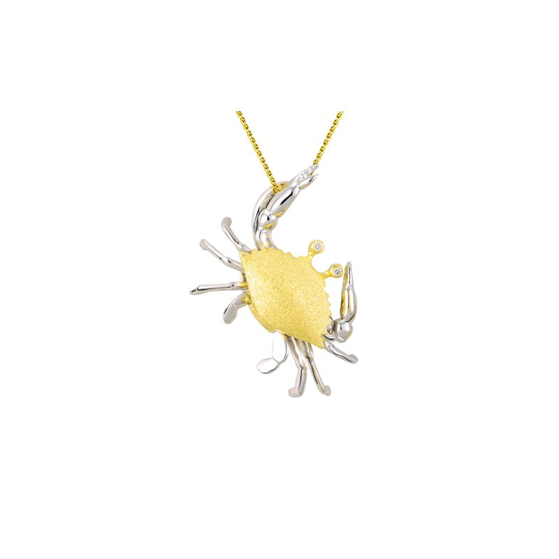 Denny Wong Designs Two Tone Crab Pendant UPC-18X