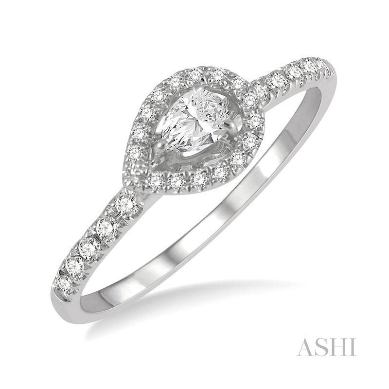 ASHI Stackable Pear Shape Petite Halo Diamond Fashion Ring 387F6PPFGWG
