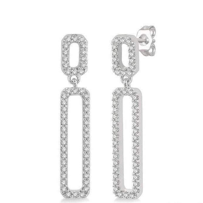 Parkplace Jewelers Paper Clip Diamond Fashion Long Earrings 661E5PPFHERWG