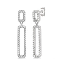 Parkplace Jewelers Paper Clip Diamond Fashion Long Earrings 661E5PPFHERWG