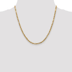 Quality Gold 14K 7 inch 3mm Diamond-cut Milano Rope with Lobster Clasp Chain MIL060