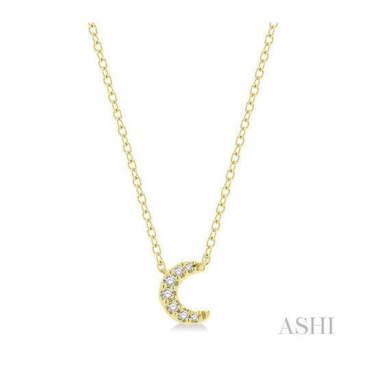 ASHI Crescent Petite Diamond Fashion Pendant 642A9PPFSPDYG