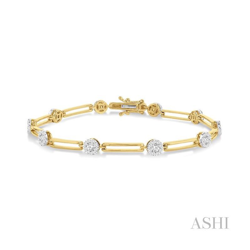 ASHI Paper Clip Lovebright Diamond Fashion Bracelet 70271PPFGYW