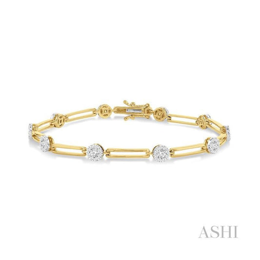 ASHI Paper Clip Lovebright Diamond Fashion Bracelet 70271PPFGYW