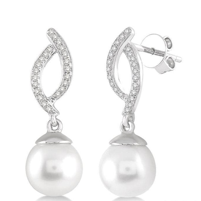 Parkplace Jewelers Pearl & Diamond Fashion Earrings 56838PPFSERWPWG