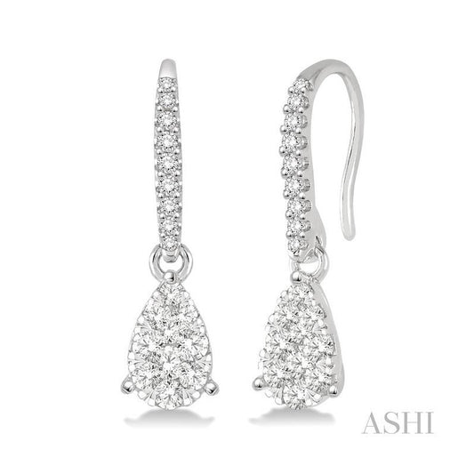 ASHI Pear Shape Lovebright Essential Diamond Earrings 911D4PPFHERWG