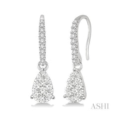 ASHI Pear Shape Lovebright Essential Diamond Earrings 911D4PPFHERWG