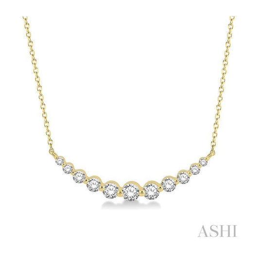 ASHI Graduated Diamond Fixed Smile Necklace 990HVPPFGNKYG