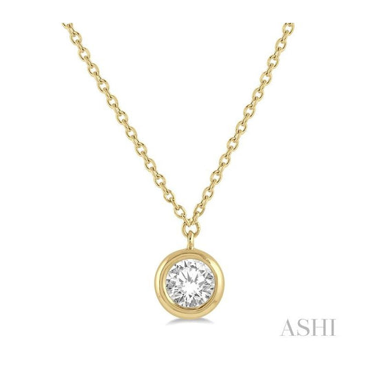 ASHI Round Shape Bezel Set Diamond Pendant 9987UPPFGNKYG