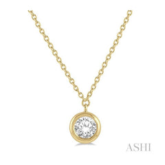 ASHI Round Shape Bezel Set Diamond Pendant 9987UPPFGNKYG