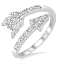 Parkplace Jewelers Silver Arrow Diamond Fashion Open Ring 86989PPSSSLRG