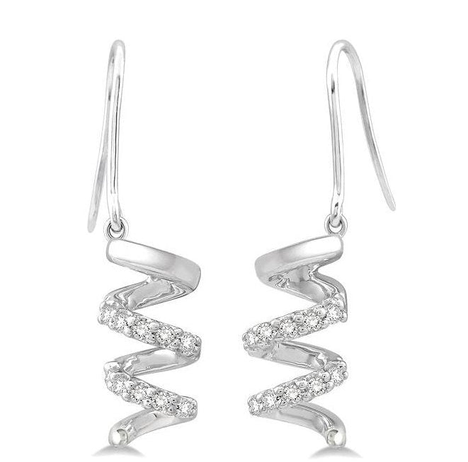 Parkplace Jewelers Spiral Diamond Fashion Earrings 98698PPTSERWG