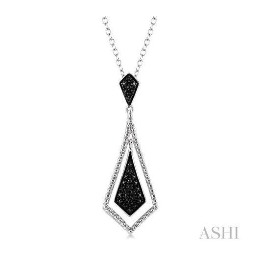 ASHI Silver Black Diamond Fashion Pendant 87318PPSKSLPD