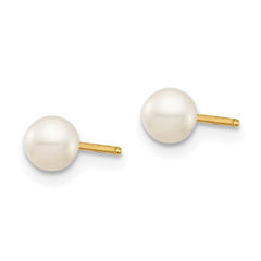 Quality Gold 14K Madi K 4-5mm White/Pink/Purple Round FWC Pearl Post Earrings Set SE2931