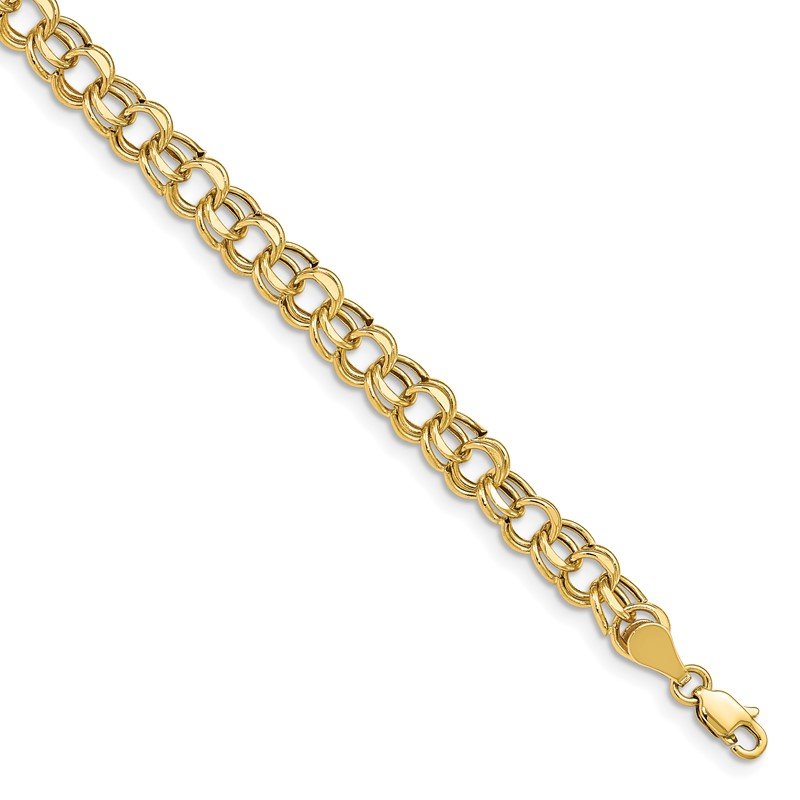 Quality Gold 14k Lite 5.5mm Double Link Charm Bracelet SSD2