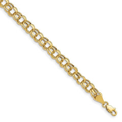 Quality Gold 14k Lite 5.5mm Double Link Charm Bracelet SSD2