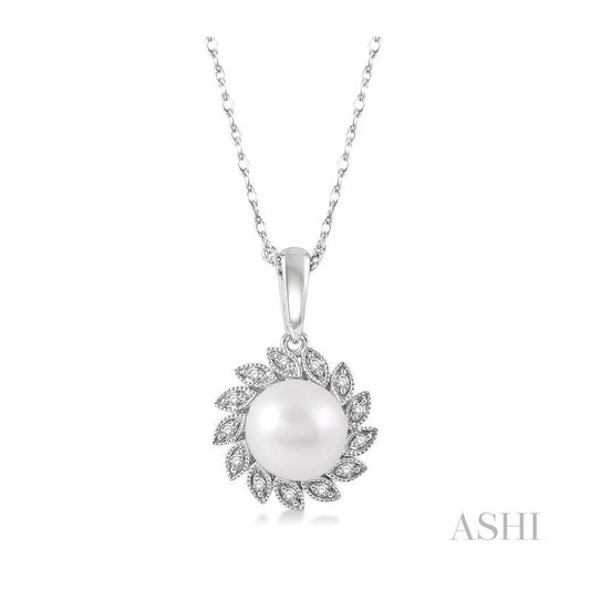 ASHI Pearl & Diamond Fashion Pendant 56188PPTSPDWPWG