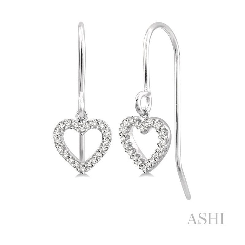 ASHI Heart Shape Petite Diamond Fashion Earrings 626A8PPTSERWG