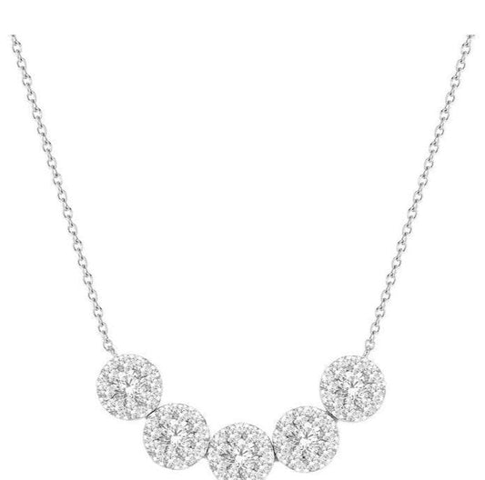 Parkplace Jewelers Round Shape 5 Stone Lovebright Essential Diamond Smile Necklace 9994VPPFGNKWG