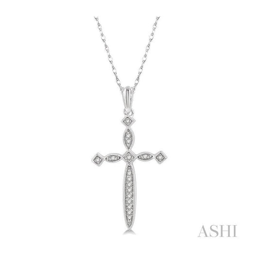 ASHI Cross Diamond Pendant 963A8PPTSPDWG