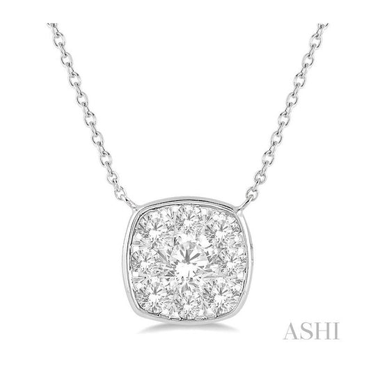 ASHI Cushion Shape Lovebright Essential Diamond Pendant 9980HPPFHNKWG