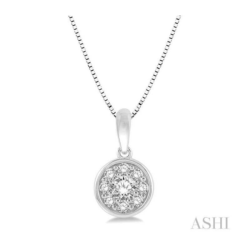 ASHI Round Shape Bezel Set Diamond Pendant 900B5PPFGPDWG
