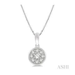 ASHI Round Shape Bezel Set Diamond Pendant 900B5PPFGPDWG
