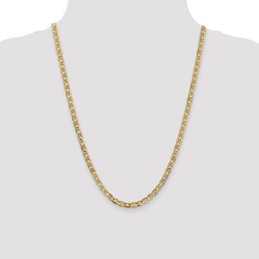 Quality Gold 10k 4.5mm Concave Anchor Chain 10CCA120