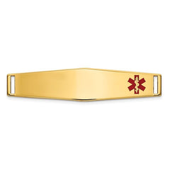 Quality Gold 14K Epoxy Enameled Medical ID Off Ctr Soft Diamond Shape Plate # 818 XM649