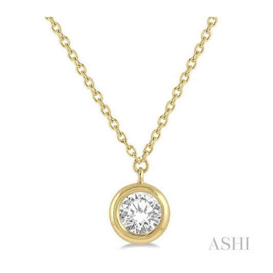 ASHI Round Shape Bezel Set Diamond Pendant 9987UPPFGNKYG-0.40