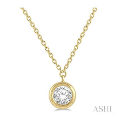 ASHI Round Shape Bezel Set Diamond Pendant 9987UPPFGNKYG-0.40