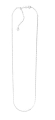 White Sterling Silver Diamond Cut/ Textured Adjustable Paperclip Necklace