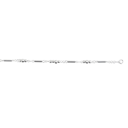 Parkplace Jewelers silver-triple-bead-station-and-bar-anklet-agank104