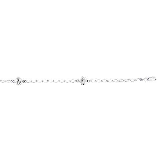 Parkplace Jewelers silver-seashell-station-anklet-agank122