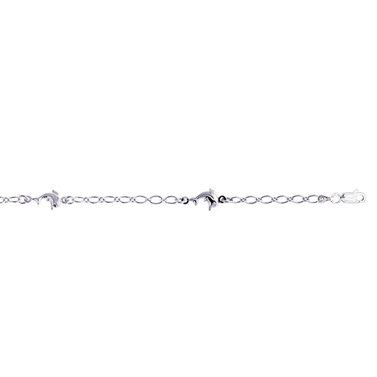 Parkplace Jewelers silver-dolphin-station-anklet-agank127