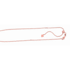 Rose Sterling Silver Diamond Cut/ Textured Adjustable Cable Necklace
