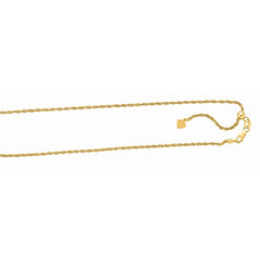 Yellow Sterling Silver Diamond Cut/ Textured Adjustable Rope Necklace