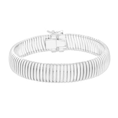 White Sterling Silver Polished Tubogas Bracelet