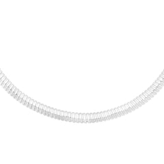 White Sterling Silver Polished Tubogas Necklace