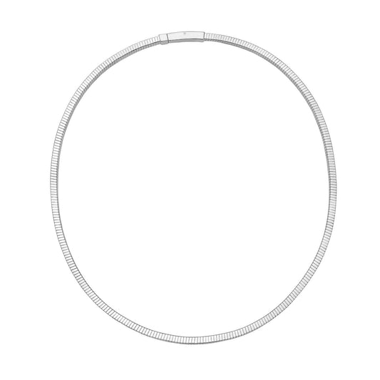 White Sterling Silver Polished  Necklace