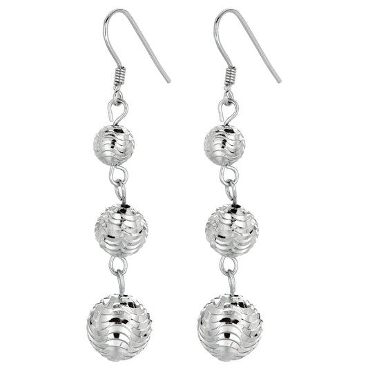 Parkplace Jewelers silver-graduated-beads-drop-earring-age1226