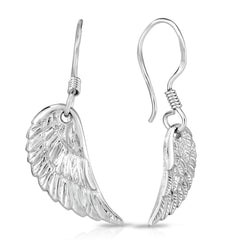 White Sterling Silver Diamond Cut/ Textured Tree Of Life Earring