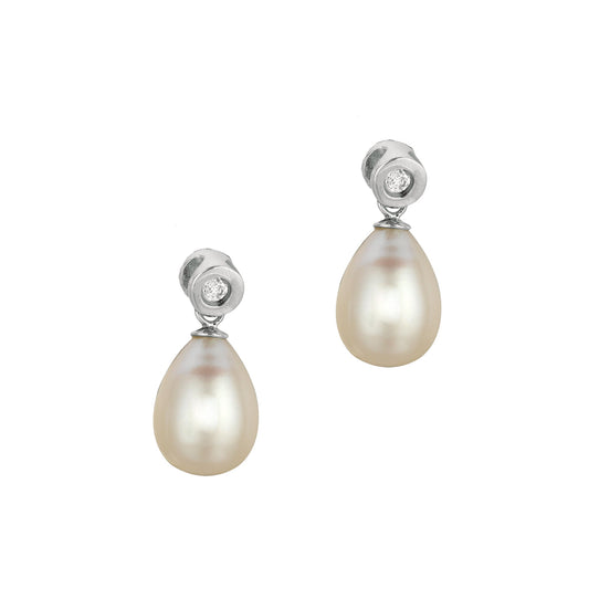 Parkplace Jewelers silver-freshwater-pearl-and-bezel-set-cz-drop-earrings-age398