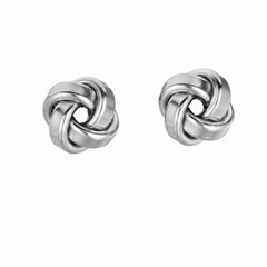 White Sterling Silver Polished Love Knots Earring