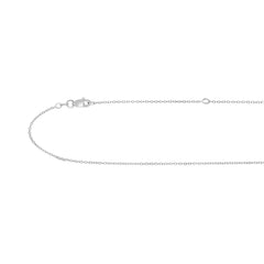 White Sterling Silver Polished Extendable Cable Necklace